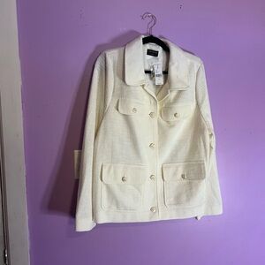 Lane Bryant Cream Jacket with Gold Accents